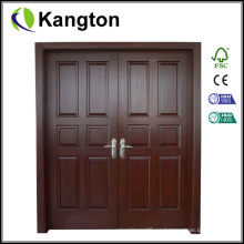 Puertas de madera de doble puerta principal de diseño caliente (puerta de madera)